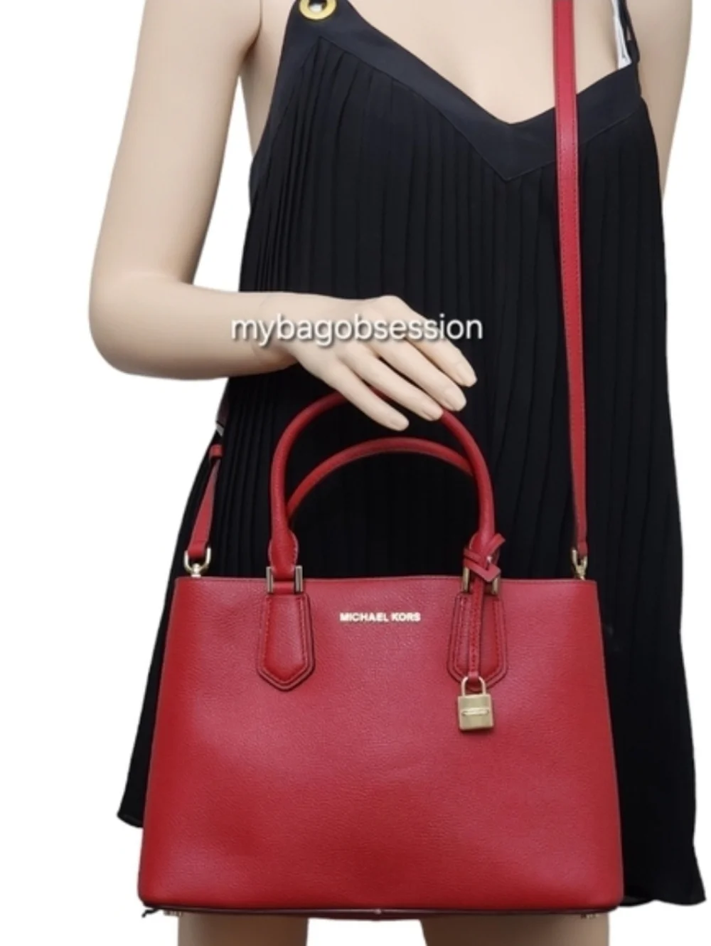 Michael Kors Adele Medium Red Satchel